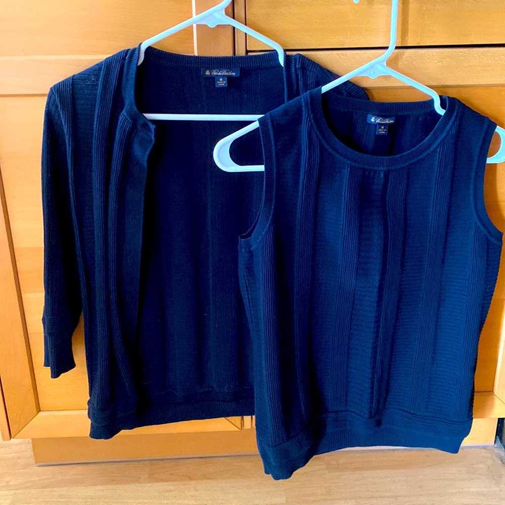 Women’s Brooks Brothers Blue Cotton Twin Set Size Medium